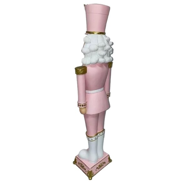 Christmas Pink Pastel 27" Colonel NUTCRACKER Icing Gold Elegant Soldier Large - Picture 7 of 9
